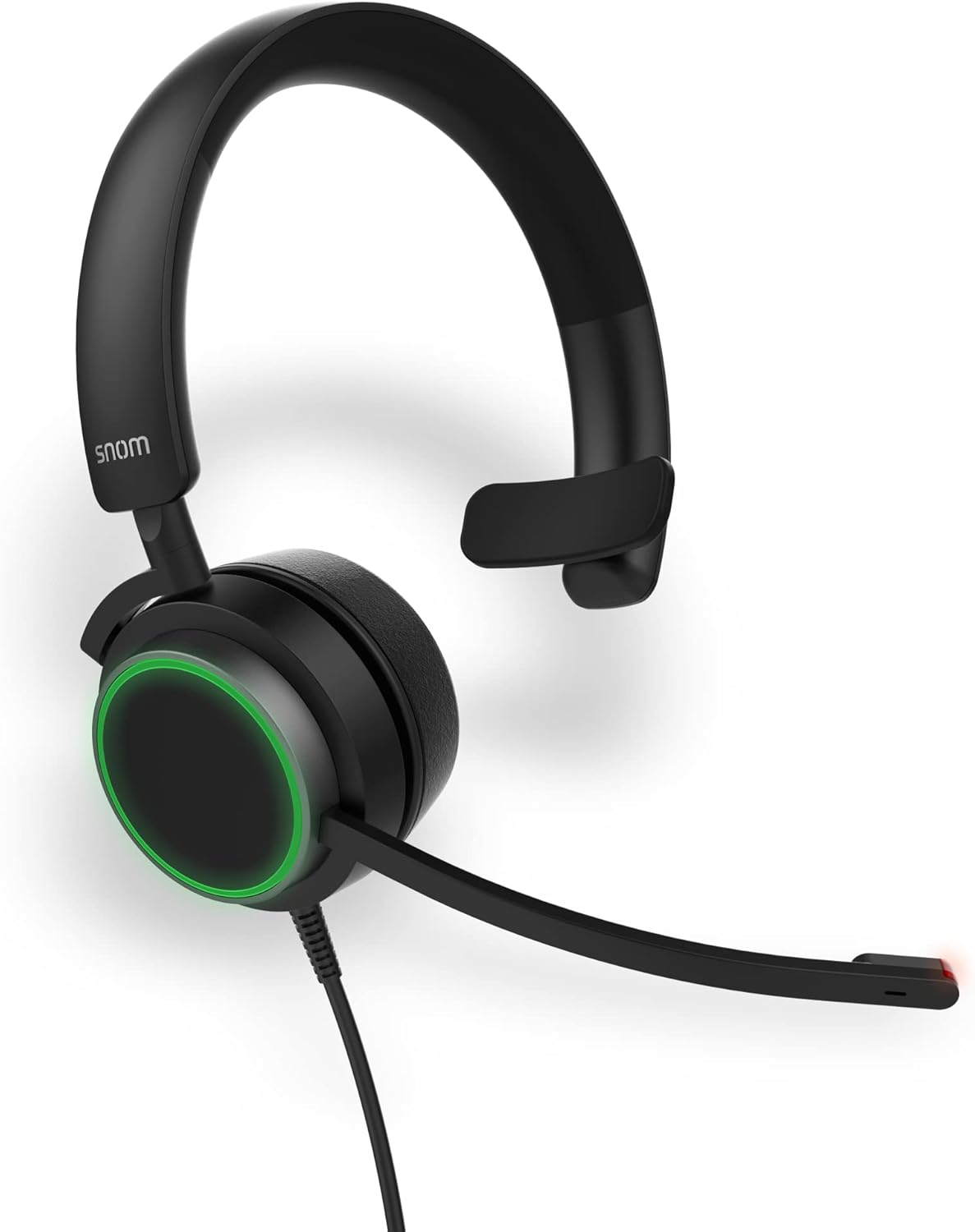 Snom A330M Over-Ear Headset, Passive Noise Cancellation, VoIP Phone Headset, USB/RJ9/3.5 Jack Cable with Call Control, Soft PU Leather, Black; 0004597 Full Band Headset(Neu) A330M USB/3.5 mm – Monoura