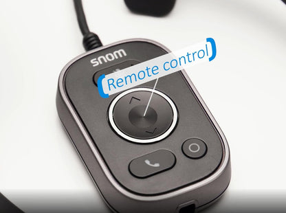 SNOM A330D Over-Ear Headset, cancellazione passiva del rumore, cuffie per telefono VoIP, cavo USB/3.5 Jack con controllo chiamate, morbida pelle PU, nero; 0004598
