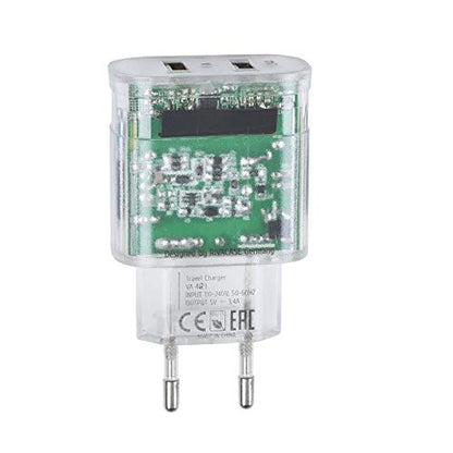 Rivacase VA4125 TD2 EN Ladegerät für Mobiltelefone, innen transparent – Ladegerät für Mobiltelefone (innen, Netz, 5 V, 1,2 m, transparent)