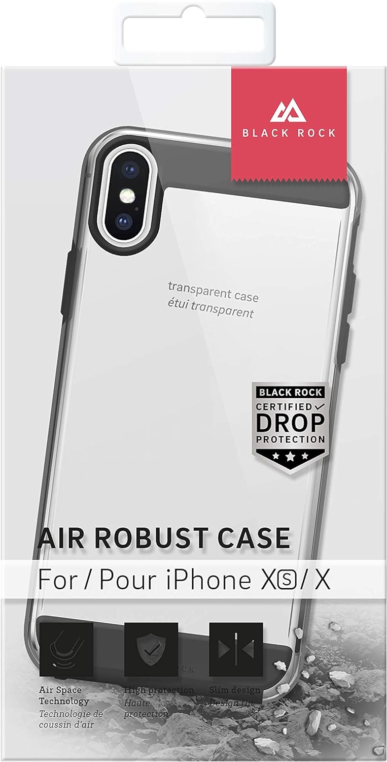 Black Rock "Air Robust" Case for Apple iPhone Xs, Perfect Protection, Slim Design, Polycarbonate, Termoplastic Polyurethane (PUT) Black