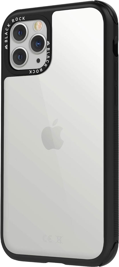 Black Rock - Robust Transparent Case for Apple iPhone 11 Pro, Camera Ring, Transparent, Frame (Black