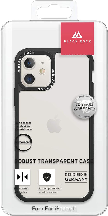 Hama Black Rock"Robust Transparent" Protective Case for Apple iPhone 11 / Plastic/Ideal for Outdoor Activities/Sports / 180° Protection/Black