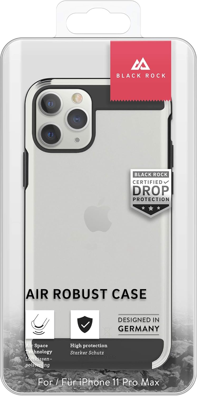 Black Rock "Air Robust" Case for Apple iPhone 11 Pro Max, Perfect Protection, Slim Design, Polycarbonate, Polyurethane termoplastic (PUT