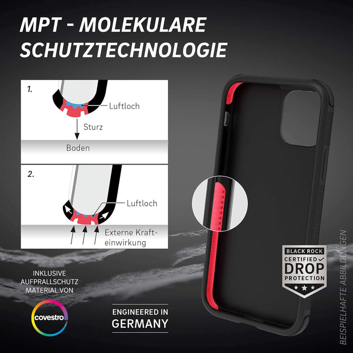 Black Rock - Air Robust Case for Apple iPhone 11 Pro Max | Transparent, Strong Protection, Impact Protection (Grey/Transparent