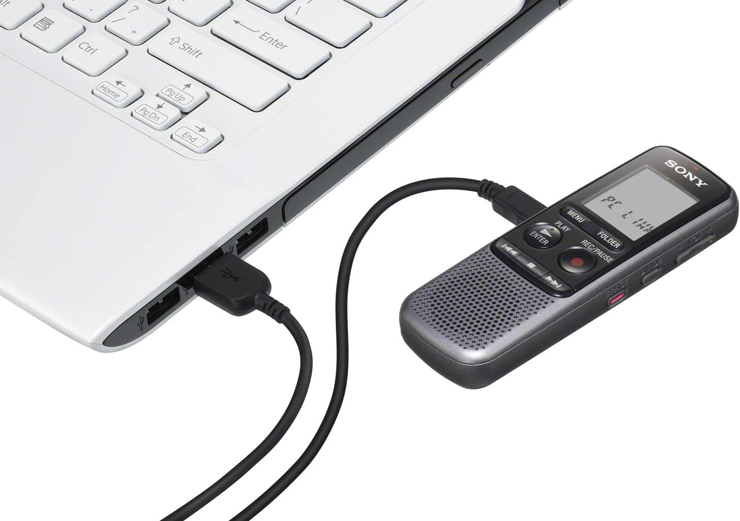 Sony ICD-PX470 Digital Wide-Stereo MP3 Voice Recorder with S-Microphone, Built-In USB, 4 GB Memory, SD Memory Slot and 55 Hours Recording
