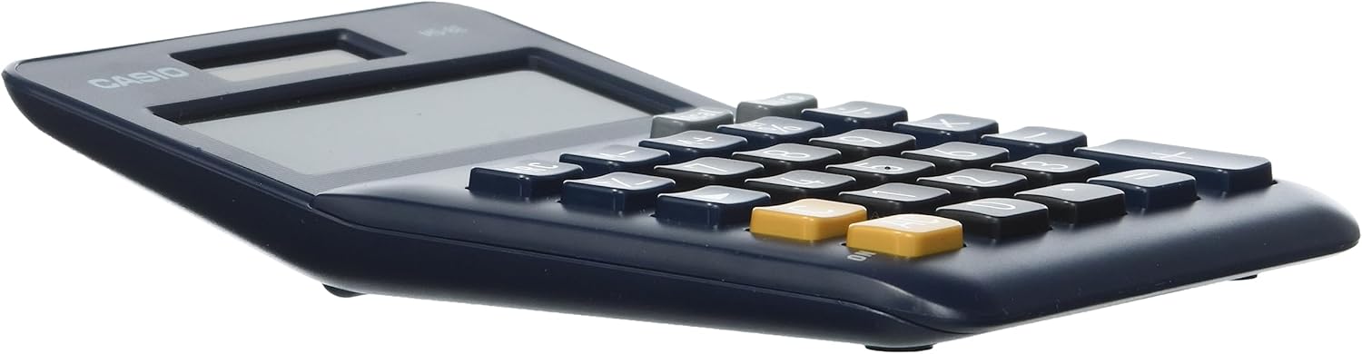 CASIO MS-8E Desktop Calculator 8 Digit Currency Conversion Rubber Feet Quick Correction Button Solar/Battery Operated,silver