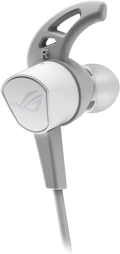 ASUS ROG Cetra II Core Moonlight White In-ear Gaming Headphones (Liquid Silicone Rubber Drivers, 90° cable connector, Hi-Res Audio, 3.5 mm, For PC, Mac, PS4, PS5, Xbox One, Switch and Mobile Devices) Wired White