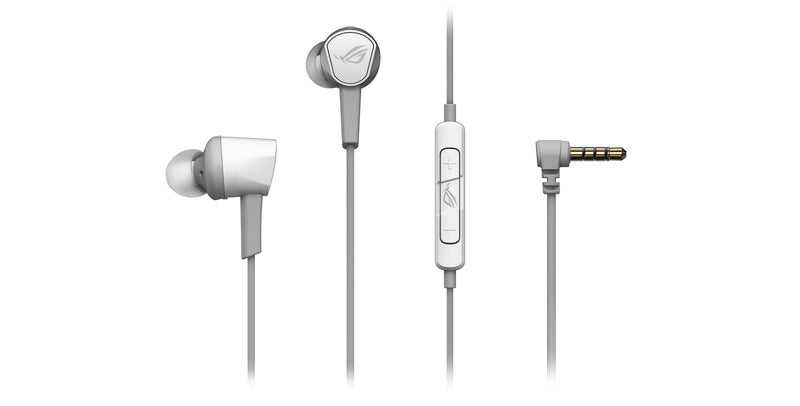 ASUS ROG Cetra II Core Moonlight White In-ear Gaming Headphones (Liquid Silicone Rubber Drivers, 90° cable connector, Hi-Res Audio, 3.5 mm, For PC, Mac, PS4, PS5, Xbox One, Switch and Mobile Devices) Wired White