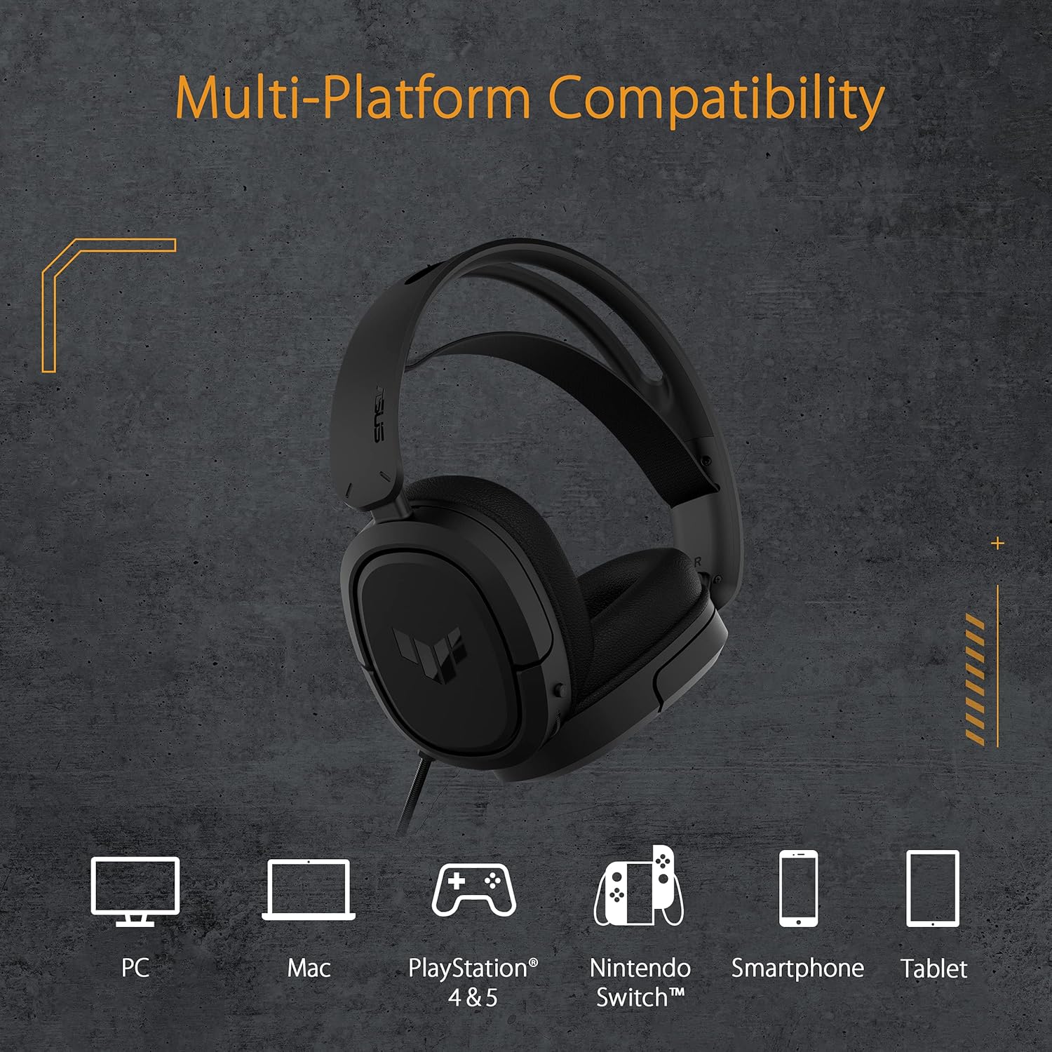 ASUS TUF Gaming H1 Wireless Headset (Discord Certified Mic, 7.1 Surround Sound, 40mm Drivers, 2.4GHz, USB-C, Lightweight, 15 Hour Battery Life, For PC, Mac, Switch, Mobile Devices, PS4, PS5)- Black