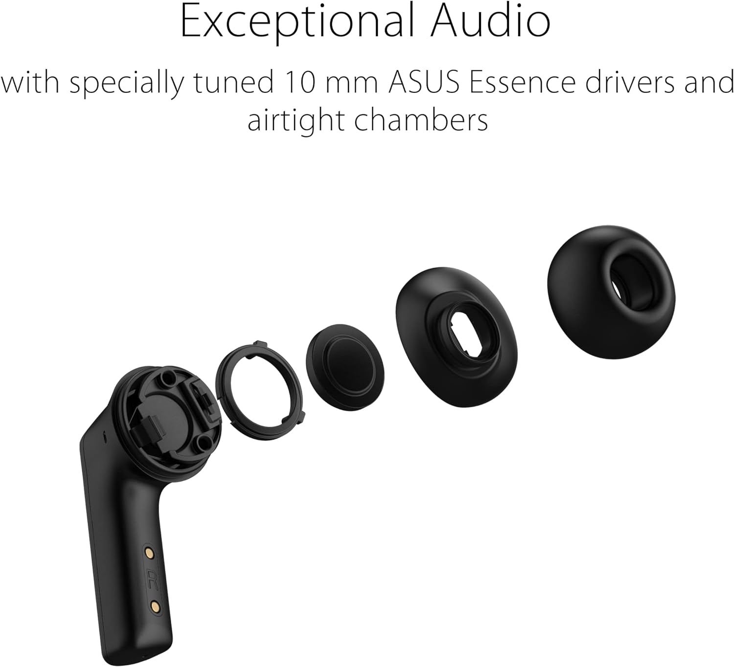 ASUS ROG Cetra True Wireless - Wireless Gaming Earbuds with Low Latency Connection, ANC, up to 27 Hours of Battery thanks to its integrated charging case, IPX4 water resistance.