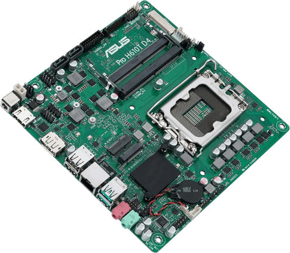 ASUS PRO H610T D4-CSM Thin mini-ITX H610 business motherboard with enhanced security, reliability, manageability and efficiency