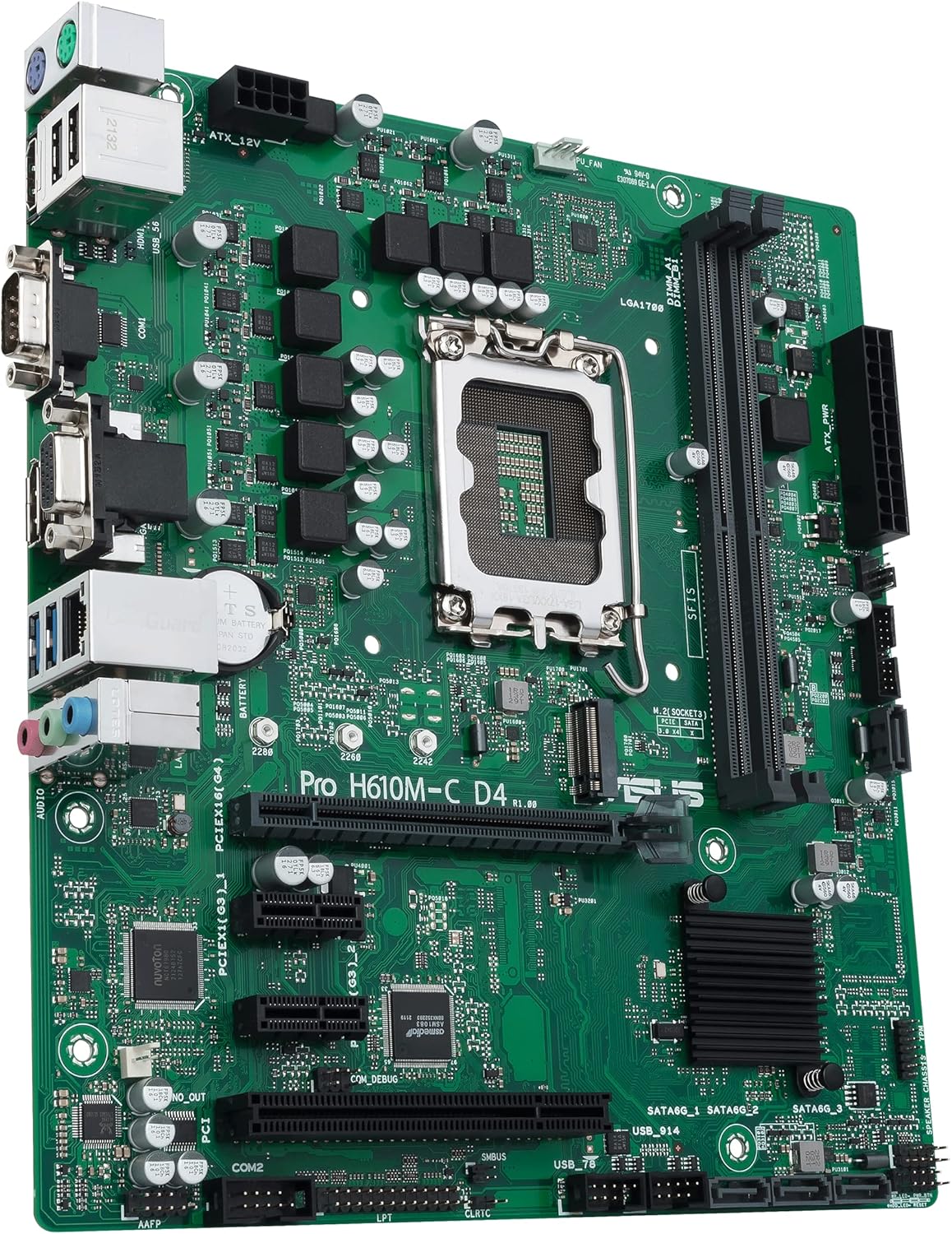 Asus PRO H610M-C D4-CSM - Corporate Stable Model, Intel H610, 1700, Micro ATX, 2 DDR4, VGA, HDMI, DP, PCIe4, 1x M.2