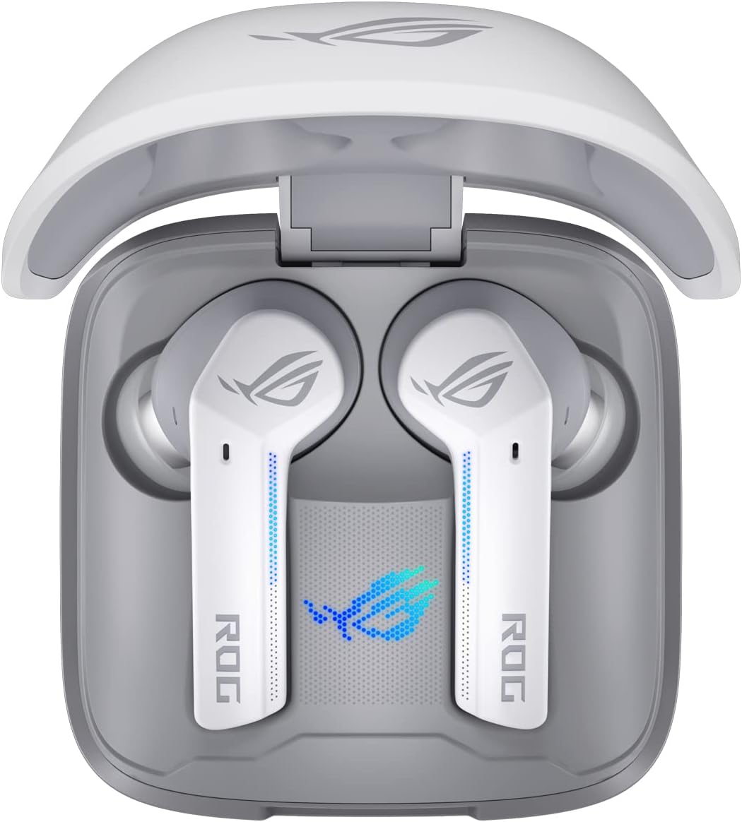 ASUS ROG Cetra True Wireless Gaming Headphones (Low-Latency Bluetooth Earbuds, Active Noise Cancelation, 27-Hour Battery Life, IPX4 Water Resistance, Wireless Charging) - Moonlight
