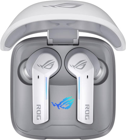 ASUS ROG Cetra True Wireless Gaming Headphones (Low-Latency Bluetooth Earbuds, Active Noise Cancelation, 27-Hour Battery Life, IPX4 Water Resistance, Wireless Charging) - Moonlight