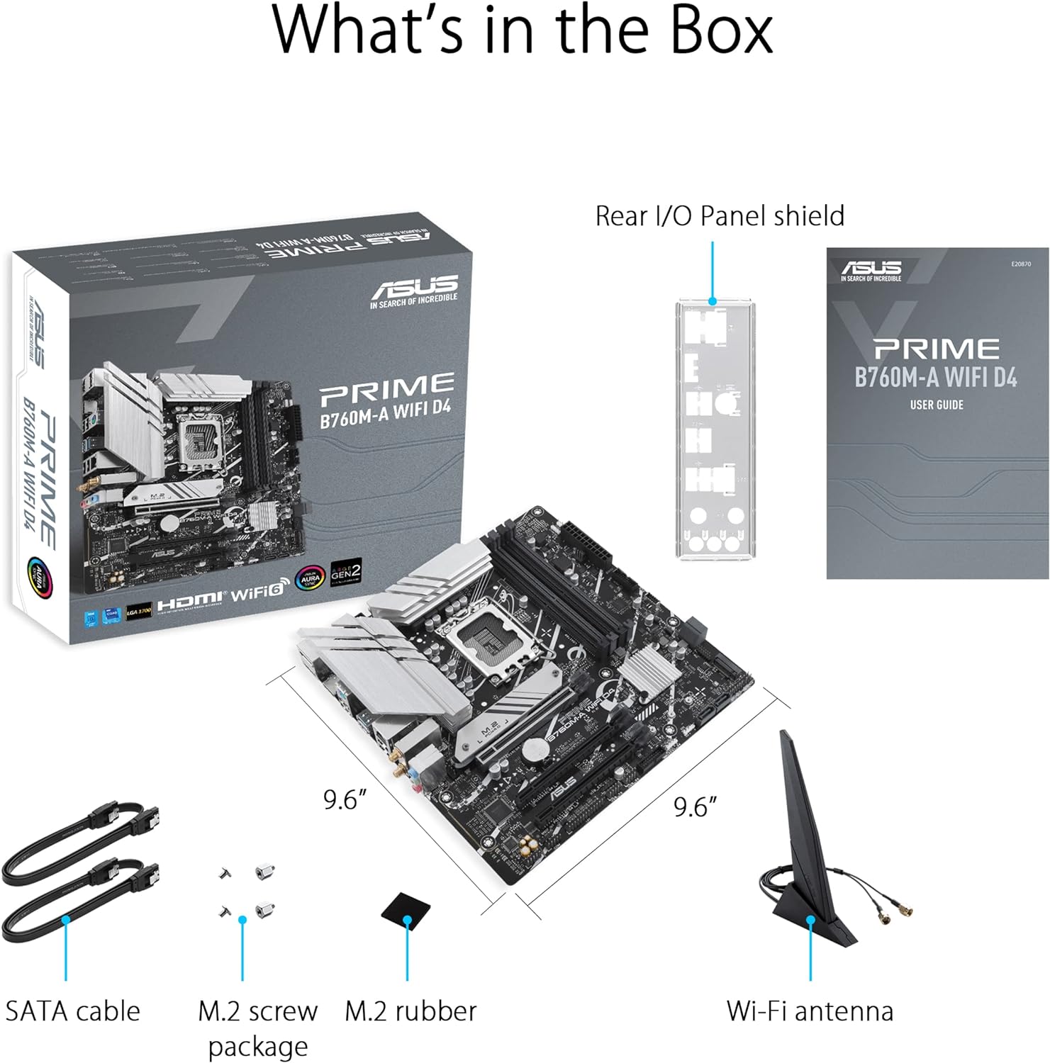 ASUS PRIME B760M-A WiFi D4 Intel LGA 1700, 4 x DIMM DDR4, 1 x Display Port, 2 x HDMI Ports