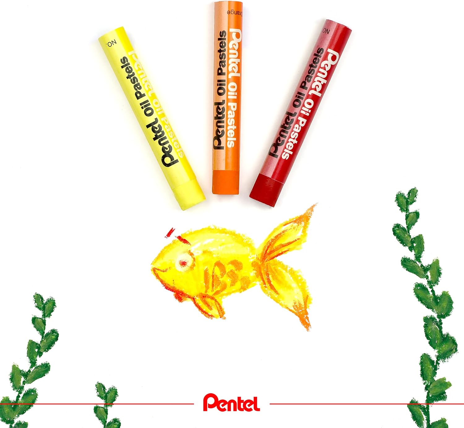Pentel Arts Oil Pastels, Assorted colours, 3 pack of 25 sticks