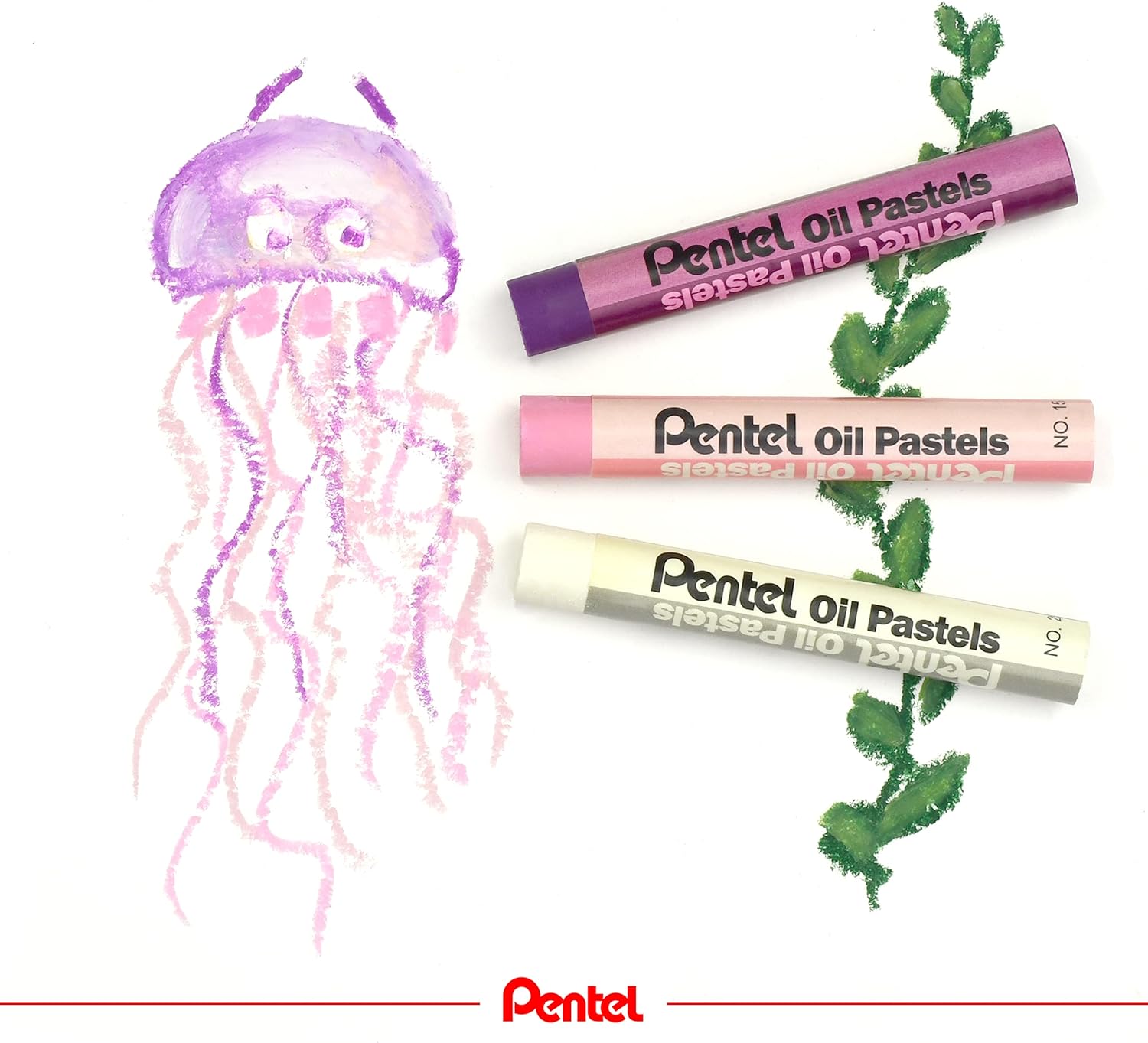Pentel Arts Oil Pastels, Assorted colours, 3 pack of 25 sticks