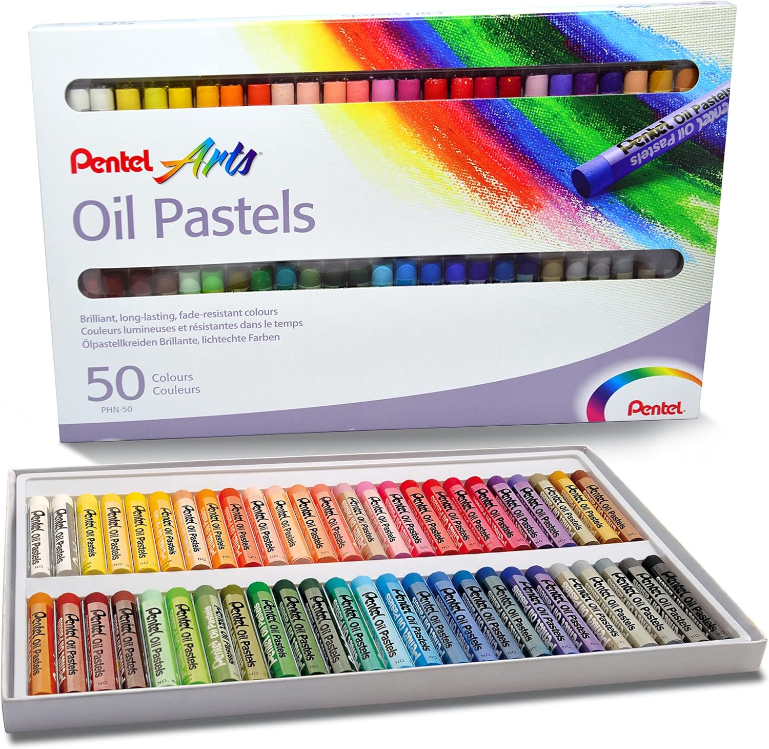 Pentel PHN4-50 Oil Pastels - Pack of 50