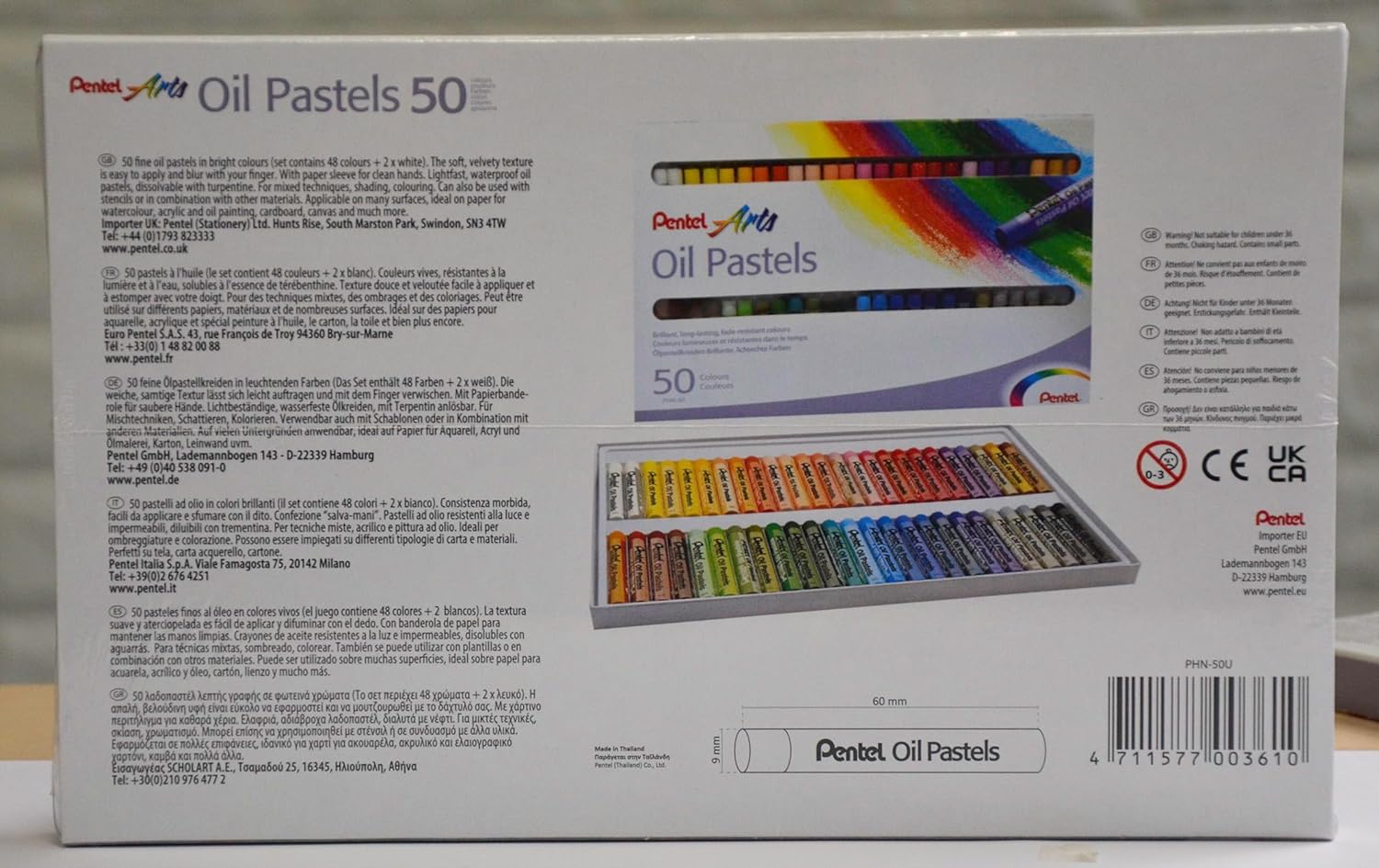 Pentel PHN4-50 Oil Pastels - Pack of 50