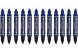 Marcador permanente con dos puntas. Color azul.