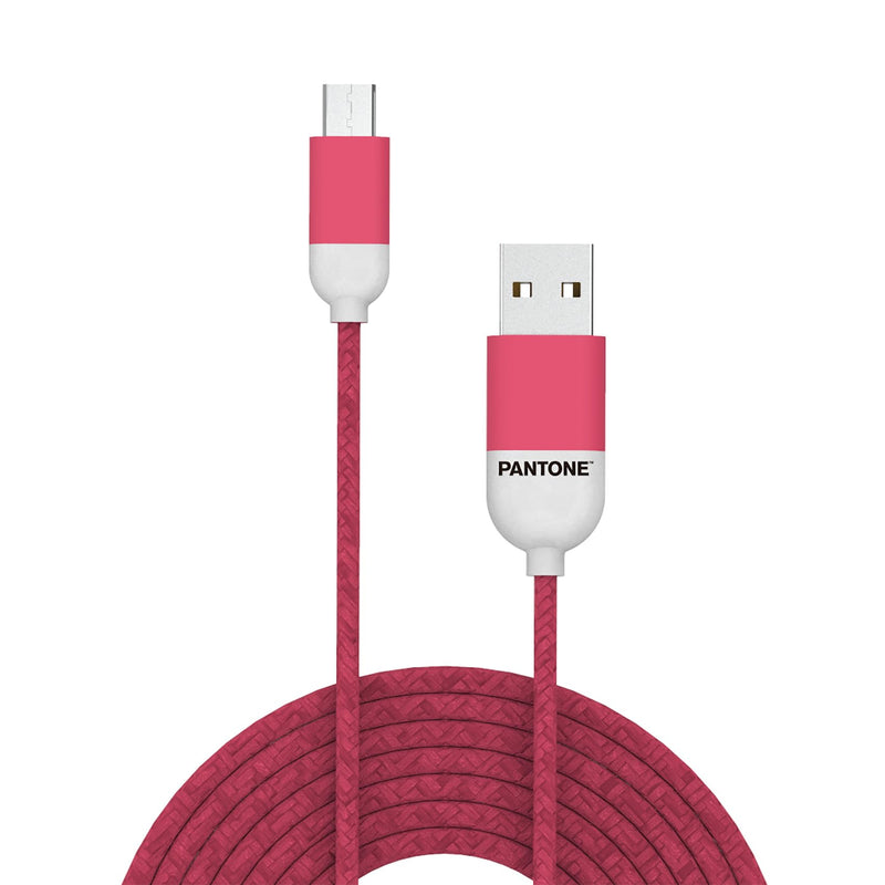 Celly PTMC0015P Pantone Micro USB 2.0 Cable, 2.4A Output, 1m Length