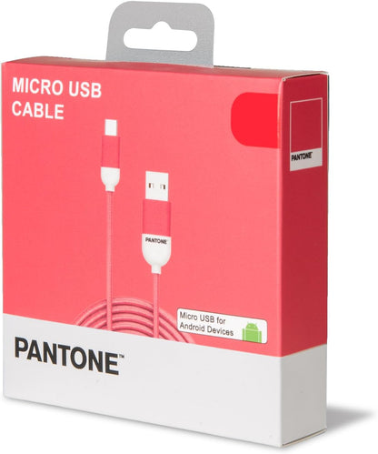 Celly PTMC0015P Pantone Micro USB 2.0 Cable, 2.4A Output, 1m Length