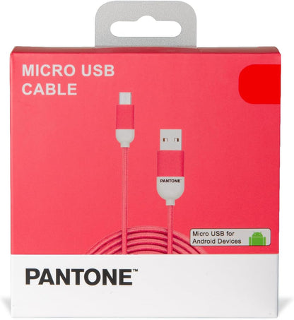 Celly PTMC0015P Pantone Micro USB 2.0 Cable, 2.4A Output, 1m Length