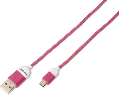 Celly PTMC0015P Pantone Micro USB 2.0 Cable, 2.4A Output, 1m Length