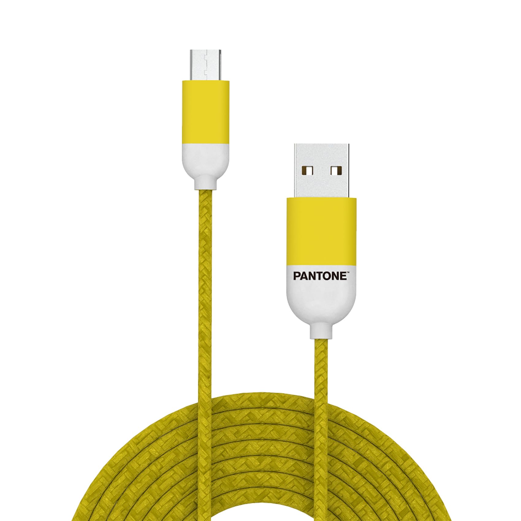 Celly PTMC0015Y Pantone Micro USB 2.0 Cable, 2.4A Output, 1m Length