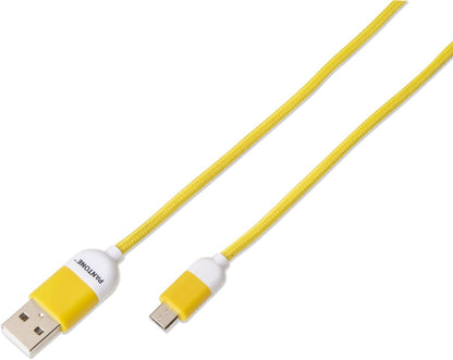 Celly PTMC0015Y Pantone Micro USB 2.0 Cable, 2.4A Output, 1m Length