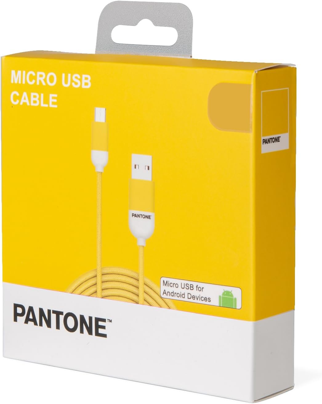 Celly PTMC0015Y Pantone Micro USB 2.0 Cable, 2.4A Output, 1m Length