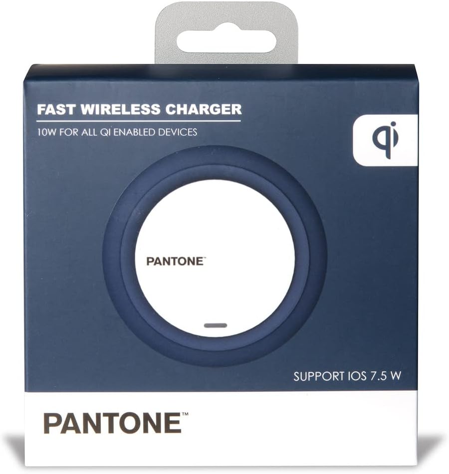 Celly Pantone Qi Caricabatterie Wireless, Carica Batterie Wireless per Cellulare, Ricarica Wireless 7.5W, Caricatore da Tavolo per iPhone e Android, Navy