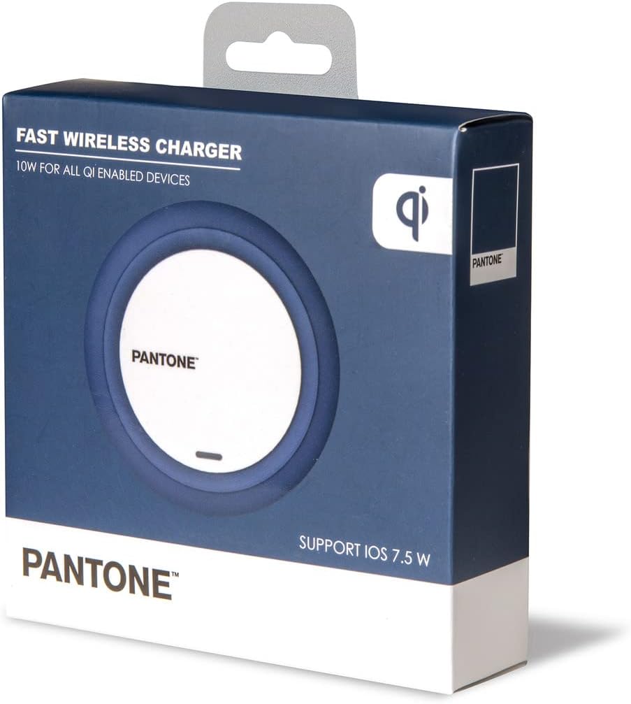 Celly Pantone Qi Caricabatterie Wireless, Carica Batterie Wireless per Cellulare, Ricarica Wireless 7.5W, Caricatore da Tavolo per iPhone e Android, Navy