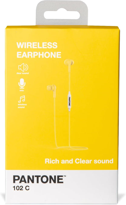 Celly PTWE001Y Pantone Earphones, Bluetooth, In Ear, 1.2M Length, 3.5mm Jack, Drop Caps