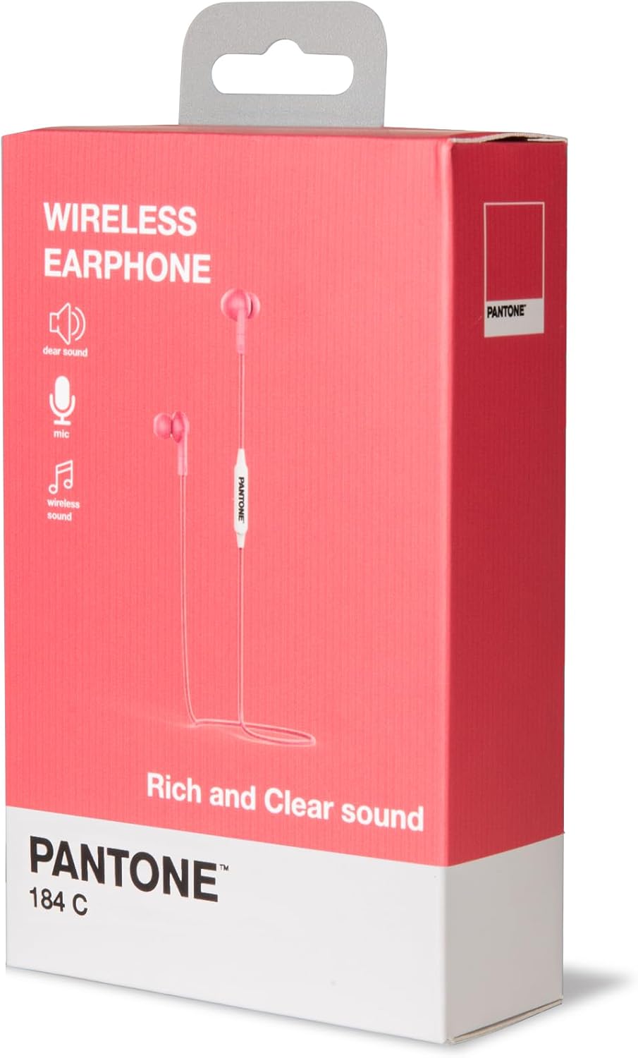 Celly PTWE001P Pantone Earphones, Bluetooth, In Ear, 1.2M Length, 3.5mm Jack, Drop Caps
