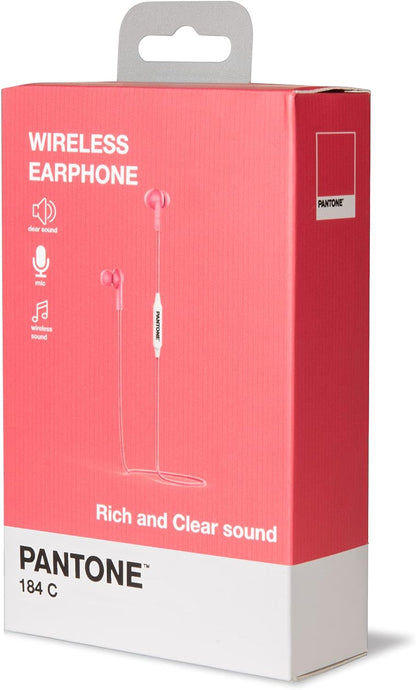 Celly PTWE001P Pantone Earphones, Bluetooth, In Ear, 1.2M Length, 3.5mm Jack, Drop Caps