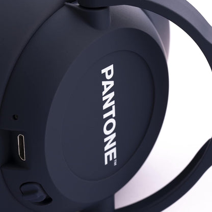 Pantone Celly, Line Wireless Headphones, Bluetooth 5.0 Technology with Active Background Noise Cancellation, Padded Pavilions and Adjustable Headband, 16 Hours of Music Playback, Navy