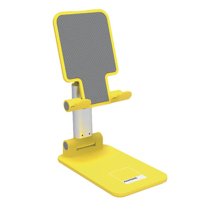 ESPRINET Pantone Desktop Mobile Device Holder Yellow Universal and Non-Slip Holder Head for Smartphones and Tablets up to 12 Inches Robust Base and Sturdy Stand
