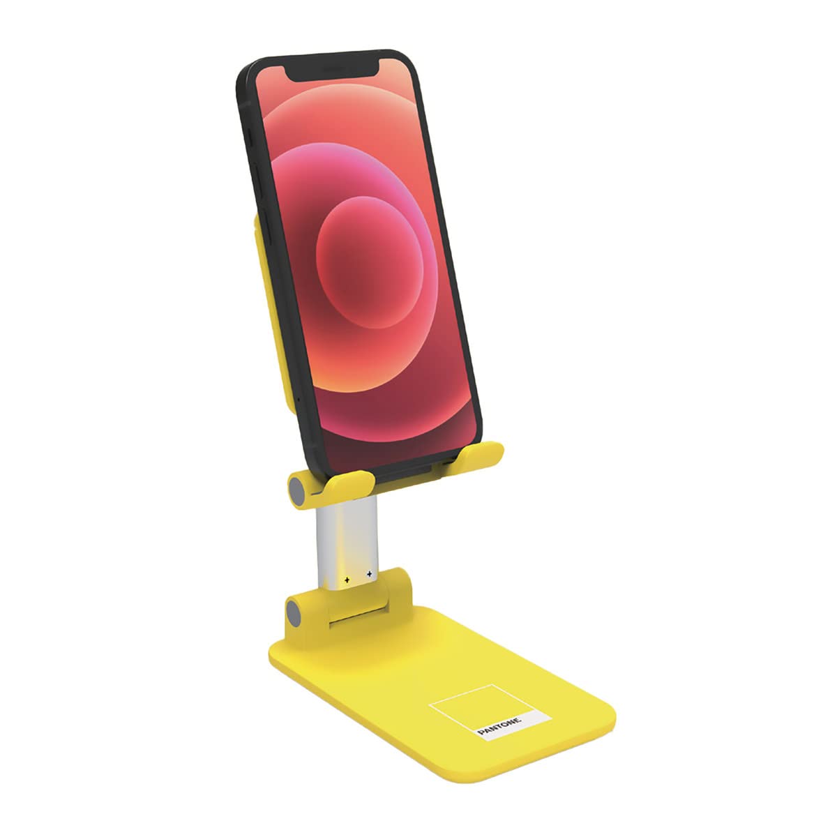 ESPRINET Pantone Desktop Mobile Device Holder Yellow Universal and Non-Slip Holder Head for Smartphones and Tablets up to 12 Inches Robust Base and Sturdy Stand