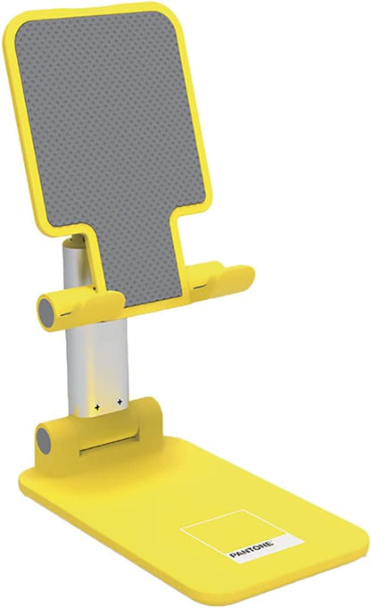 ESPRINET Pantone Desktop Mobile Device Holder Yellow Universal and Non-Slip Holder Head for Smartphones and Tablets up to 12 Inches Robust Base and Sturdy Stand