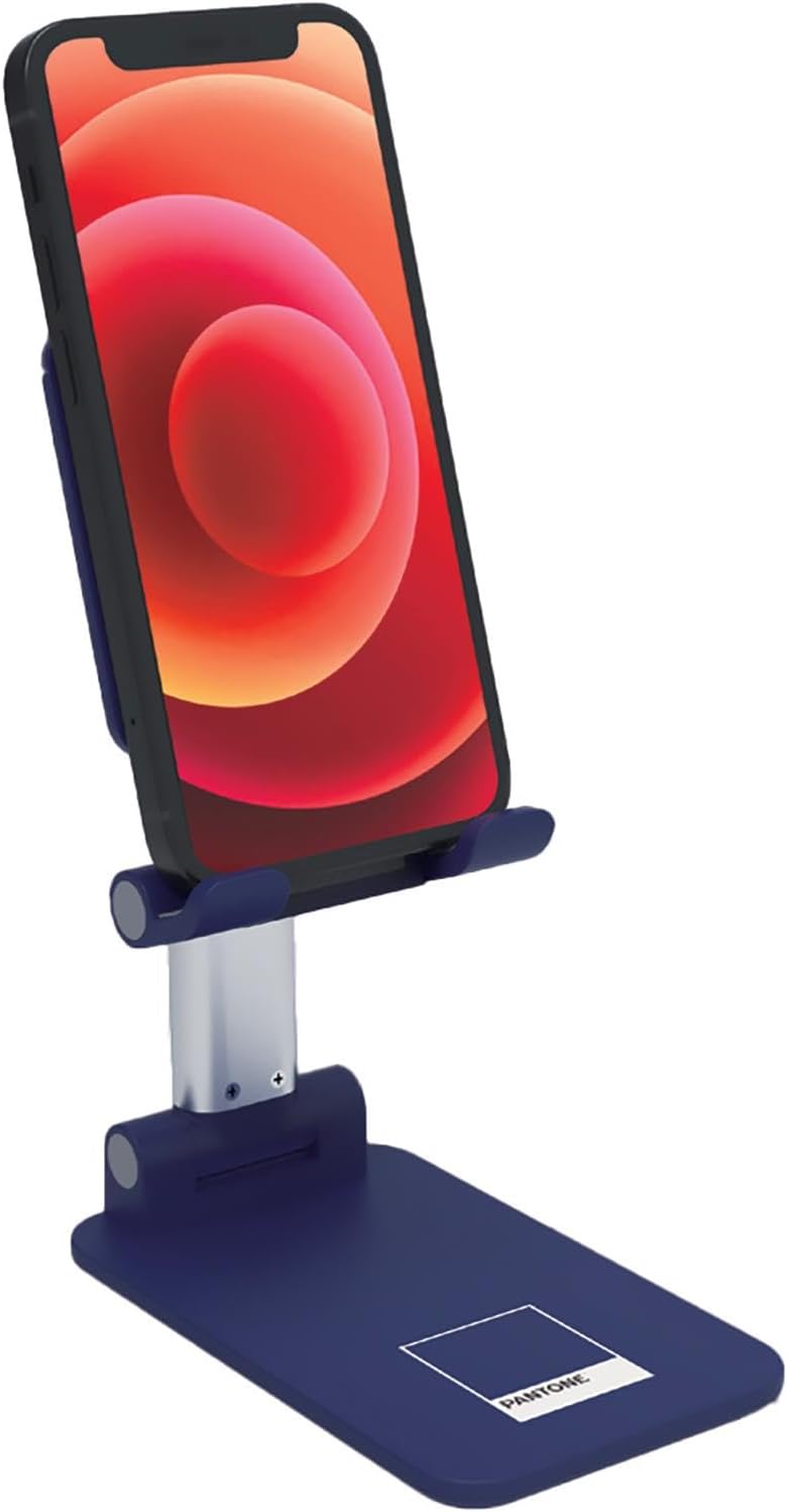 ESPRINET Pantone Desktop Holder Mobile Device Navy | Universal and Non-Slip Holder Head | for Smartphones and Tablets up to 12 Inches | Robust Base and Sturdy Stand