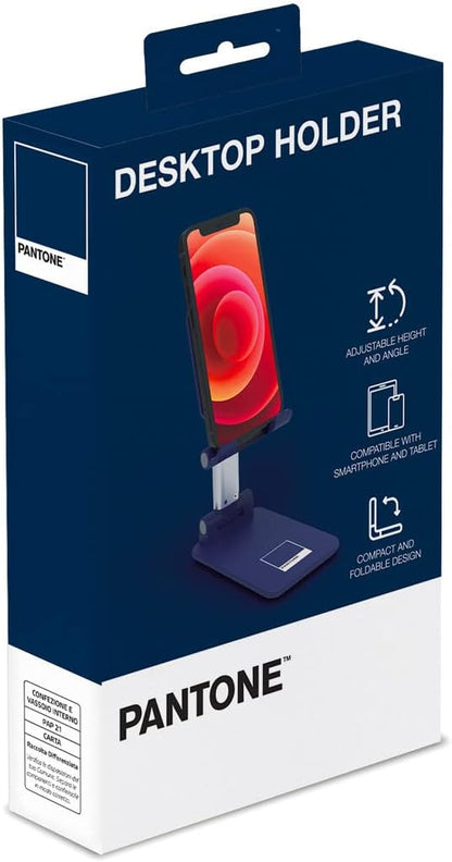 ESPRINET Pantone Desktop Holder Mobile Device Navy | Universal and Non-Slip Holder Head | for Smartphones and Tablets up to 12 Inches | Robust Base and Sturdy Stand