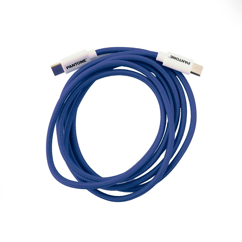 Celly, USB-C to USB-C Cable with Reversible Connector for Fast Charging, 1.5m Length, PVC Connectors and Anti-Bend Nylon Coating, Fast Charge and Data Transfer, Blue