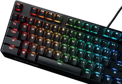 ASUS ROG PBT Keycap Set, Premium, Durable PBT Material Keycaps with Shortened Stems and Mid-Height Profiles, Providing Better Click Stability and Longer Lifespan, UK Layout