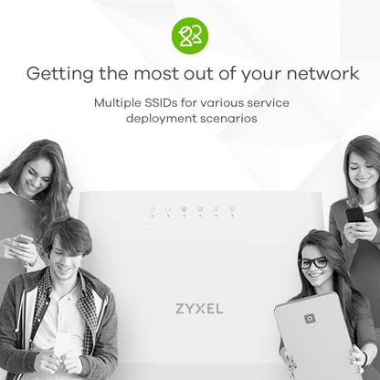 ZYXEL - INTERNET ACCESS DX3301-T0-EU02V1F WIFI 6 AX1800 VDSL2 5-PORT SUPER VECTORING GAT