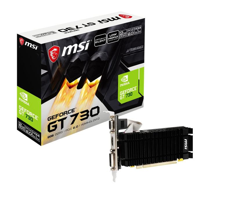 MSI GeForce GT 730 N730K-2GD3H/LPV1 Gaming Graphics Card - 2GB DDR3, 902 MHz, PCI Express 2.0, 64-bit, DL-DVI-D/HDMI/D-SUB
