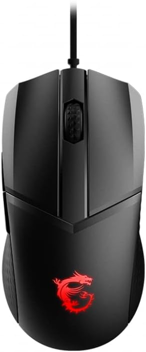 MSI CLUTCH GM41 LIGHTWEIGHT V2 Gaming Mouse - 16000 DPI Optical Sensor, Symmetrical, 60M+ Click OMRON Switches, 6-Buttons, FriXionFree Cable, 1ms Latency, RGB Mystic Light, 65g - Wired