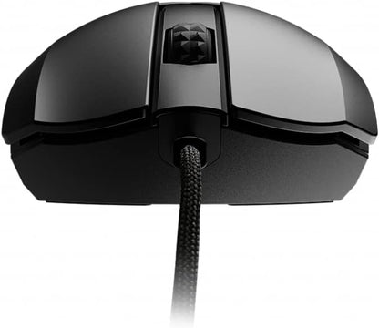 MSI CLUTCH GM41 LIGHTWEIGHT V2 Gaming Mouse - 16000 DPI Optical Sensor, Symmetrical, 60M+ Click OMRON Switches, 6-Buttons, FriXionFree Cable, 1ms Latency, RGB Mystic Light, 65g - Wired