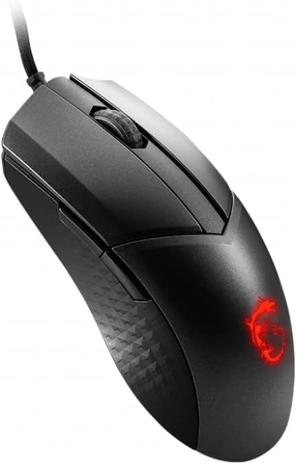 MSI CLUTCH GM41 LIGHTWEIGHT V2 Gaming Mouse - 16000 DPI Optical Sensor, Symmetrical, 60M+ Click OMRON Switches, 6-Buttons, FriXionFree Cable, 1ms Latency, RGB Mystic Light, 65g - Wired