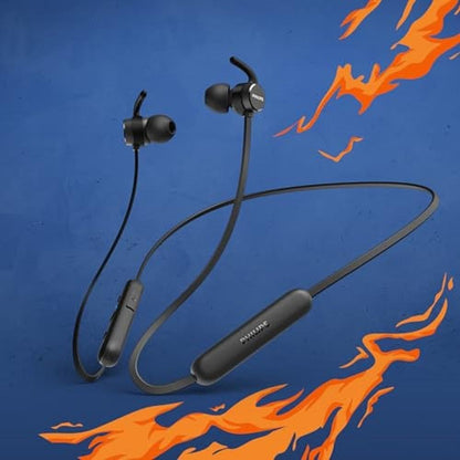 PHILIPS Audio Bluetooth In-Ear Headphones E1205BK/00 With Microphone (In-Line Remote Control, Echo Reduction, 7 Hours’ Playback Time, IPX4 Splash Resistant, Magnetic Earbuds) Black